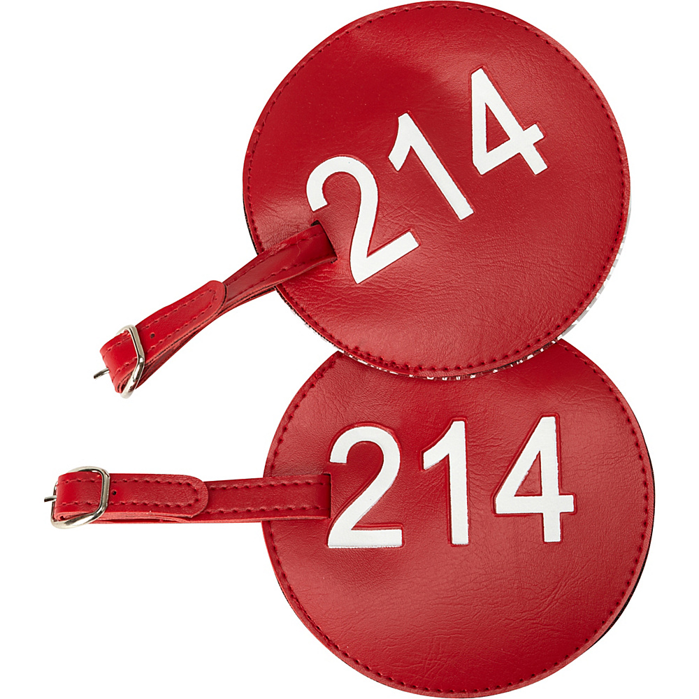 pb travel Number Luggage Tag 214 Set of 2 Red pb travel Luggage Accessories