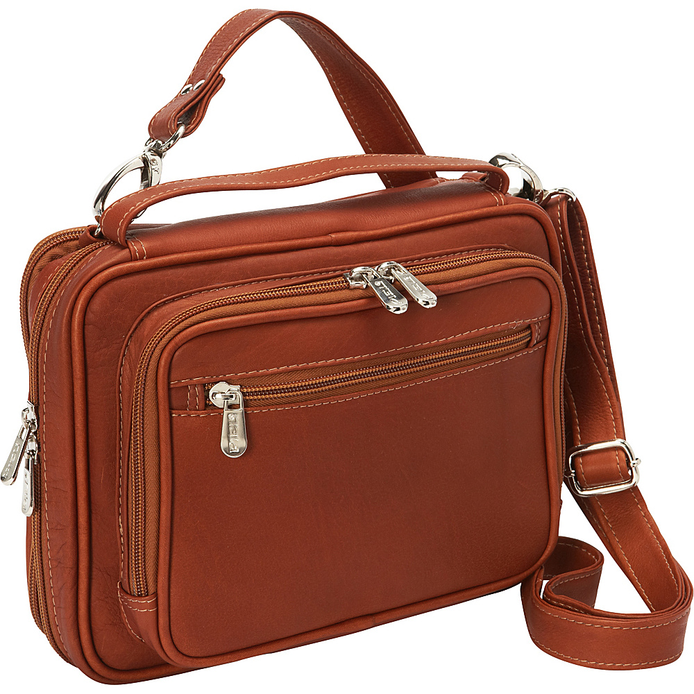 Piel Multi Use Cross Body Carry All Saddle Piel Leather Handbags