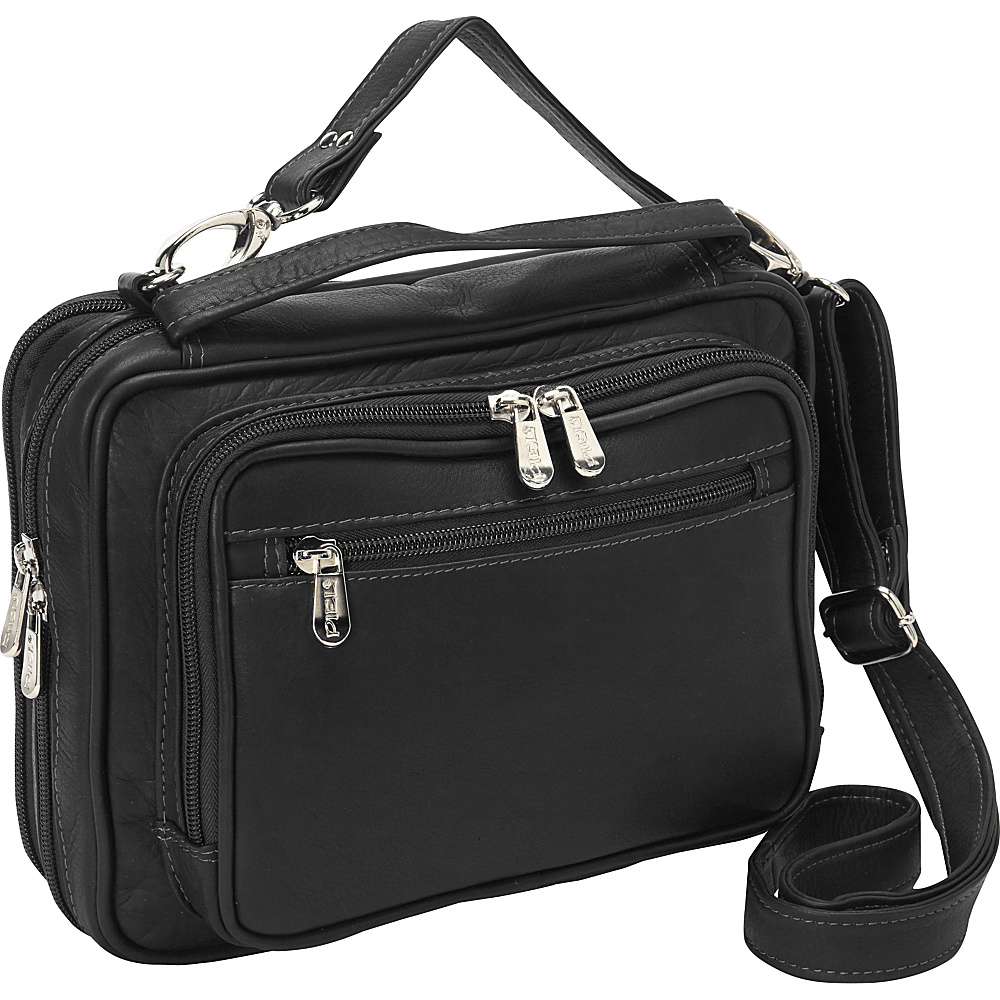 Piel Multi Use Cross Body Carry All Black Piel Leather Handbags