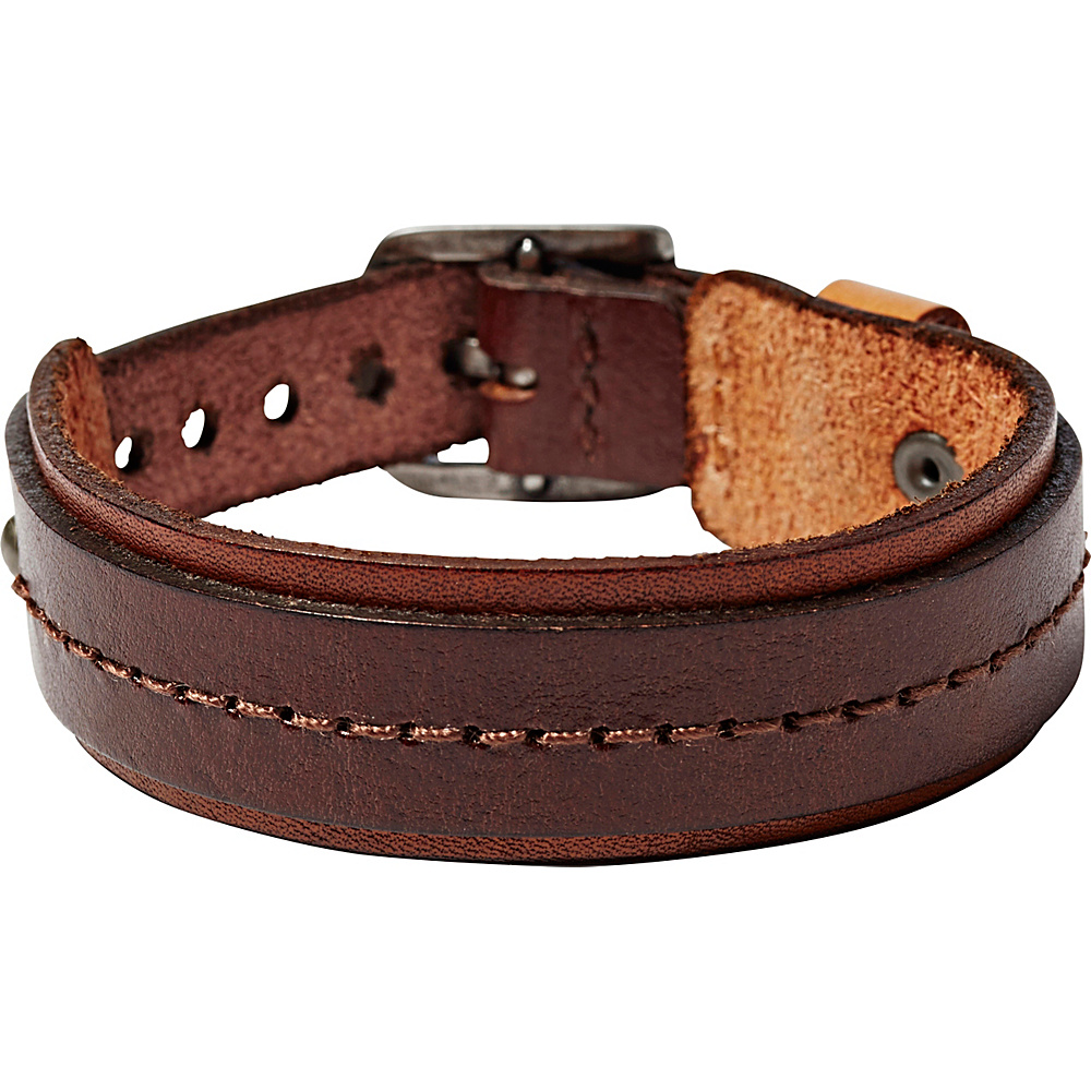 Fossil Stitched Leather Bracelet Brown Fossil Other Fashion Accessories