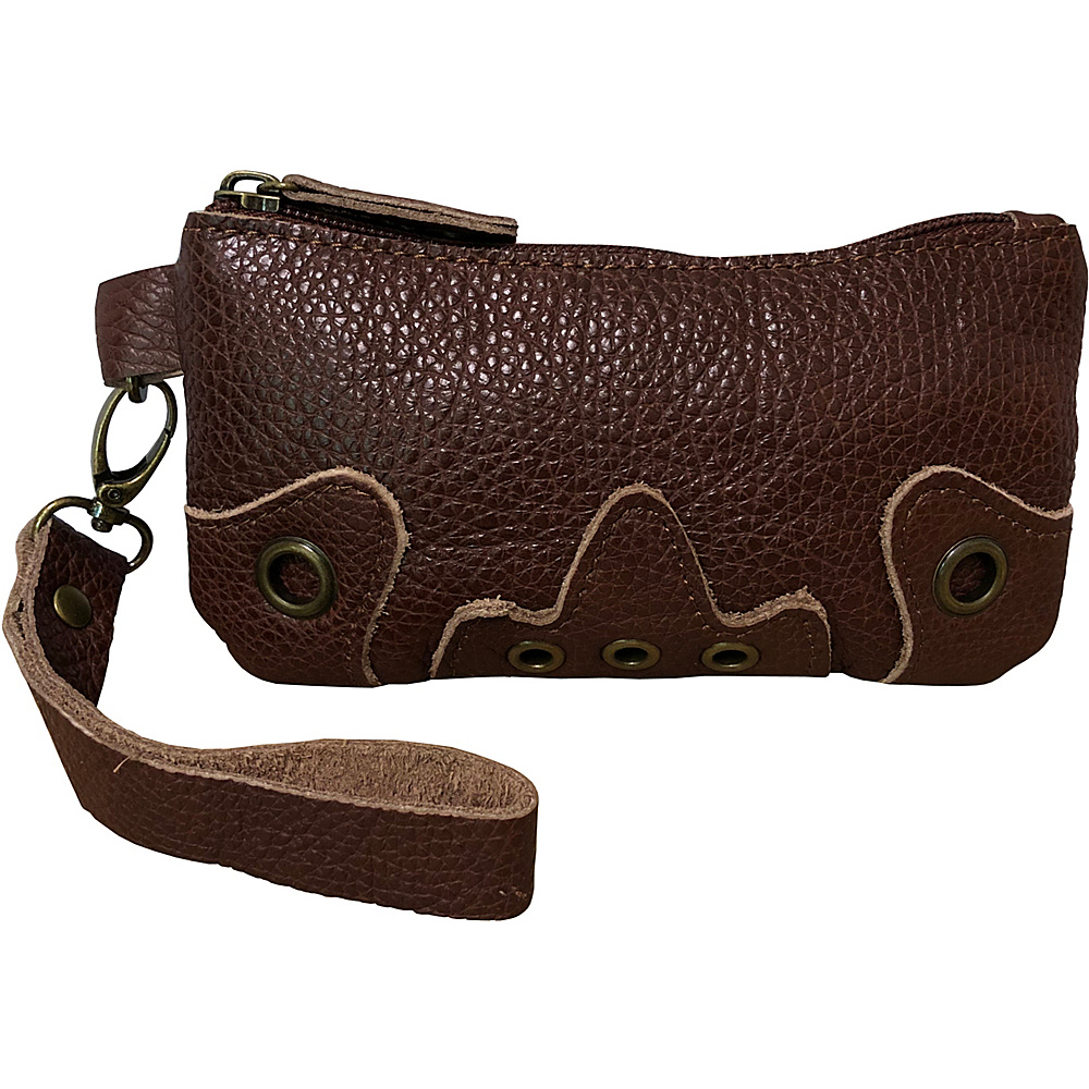 AmeriLeather Orka Wristlet Purse Dark Brown AmeriLeather Leather Handbags