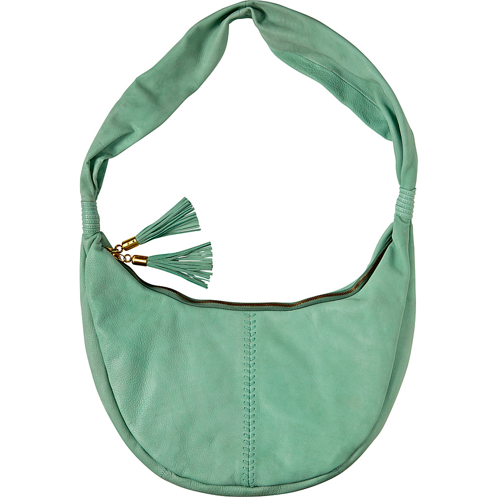 Clava Carmel Whipstitch Hobo Green Clava Leather Handbags