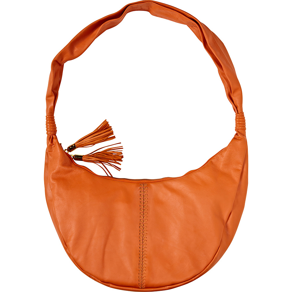 Clava Carmel Whipstitch Hobo Orange Clava Leather Handbags