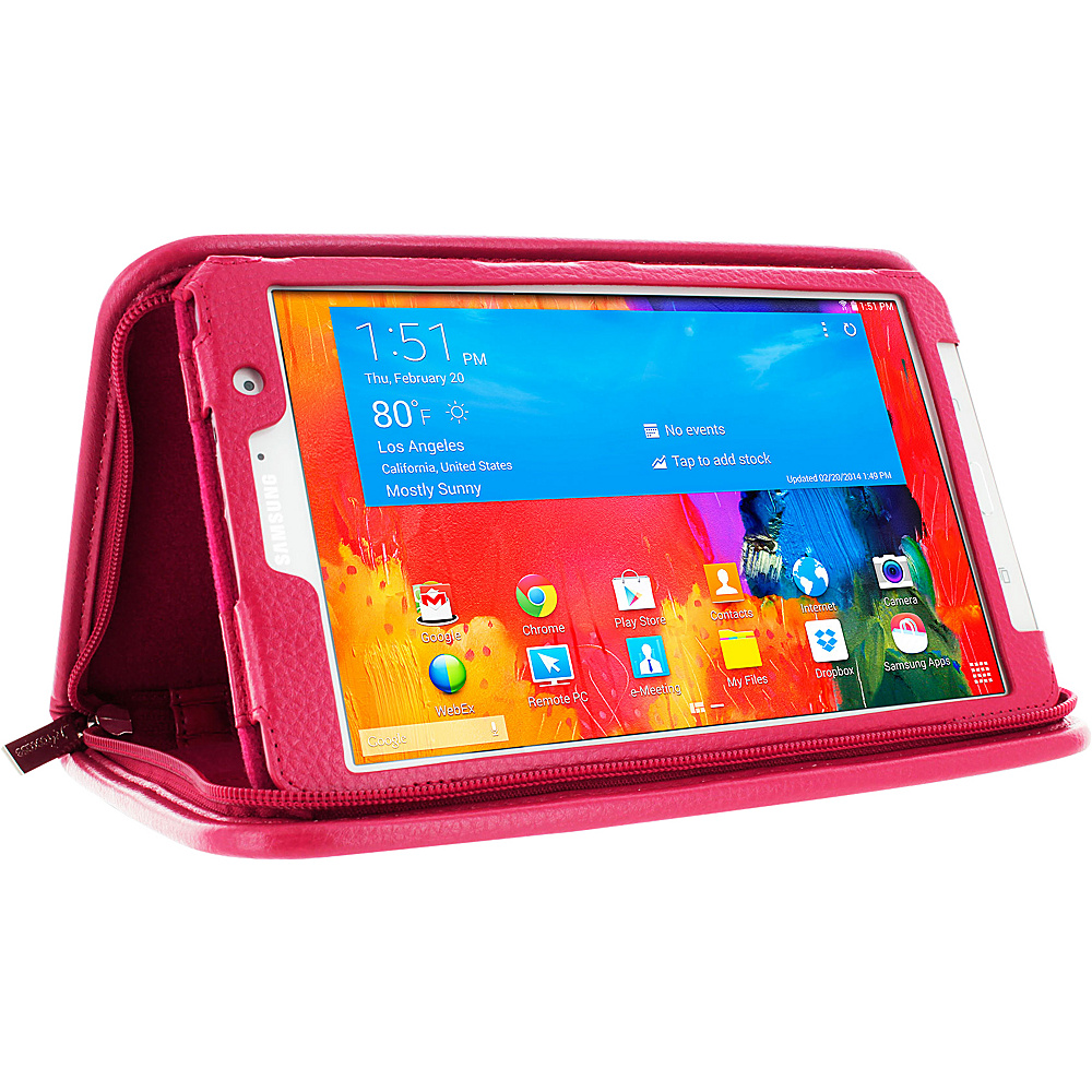 rooCASE Samsung Galaxy Tab Pro 8.4 inch Executive Portfolio Leather Case Magenta rooCASE Electronic Cases