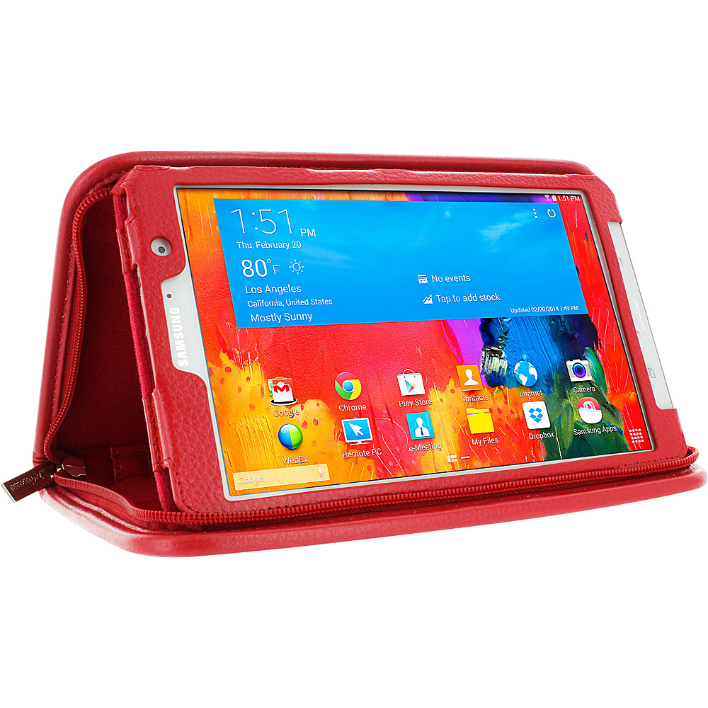 rooCASE Samsung Galaxy Tab Pro 8.4 inch Executive Portfolio Leather Case Red rooCASE Electronic Cases