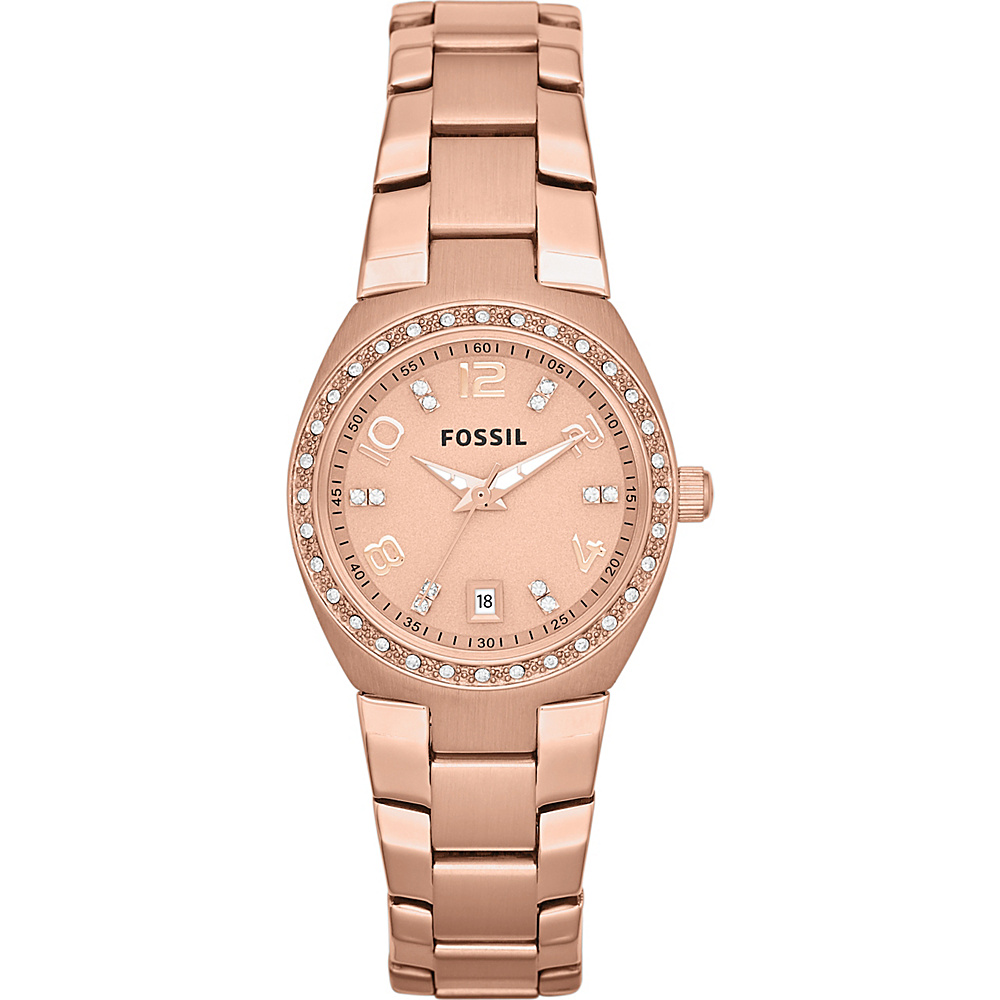 Fossil Serena Three Hand Stainless Steel Watch Rose Gold Turquois Fossil Watches