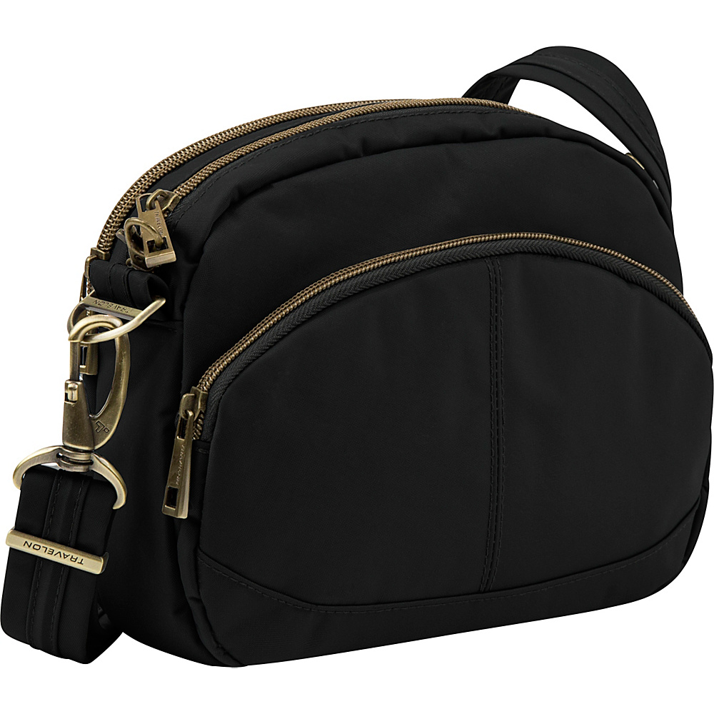 Travelon Anti Theft Signature E W Shoulder Bag Black Travelon Fabric Handbags