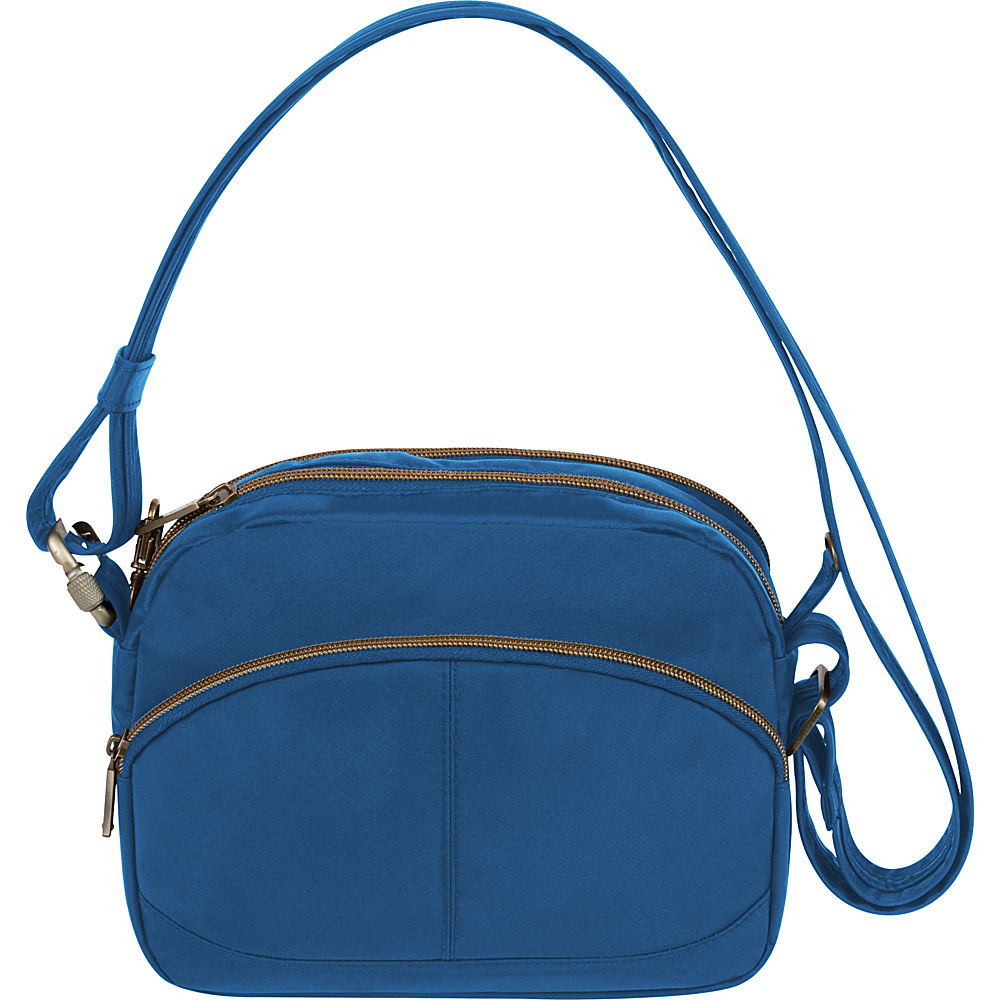 Travelon Anti Theft Signature E W Shoulder Bag Cobalt Travelon Fabric Handbags