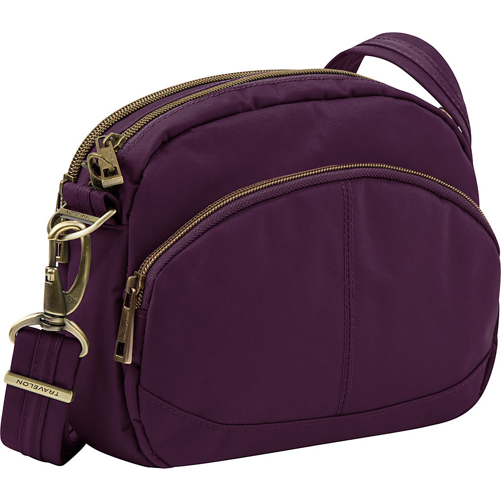 Travelon Anti Theft Signature E W Shoulder Bag Purple Travelon Fabric Handbags