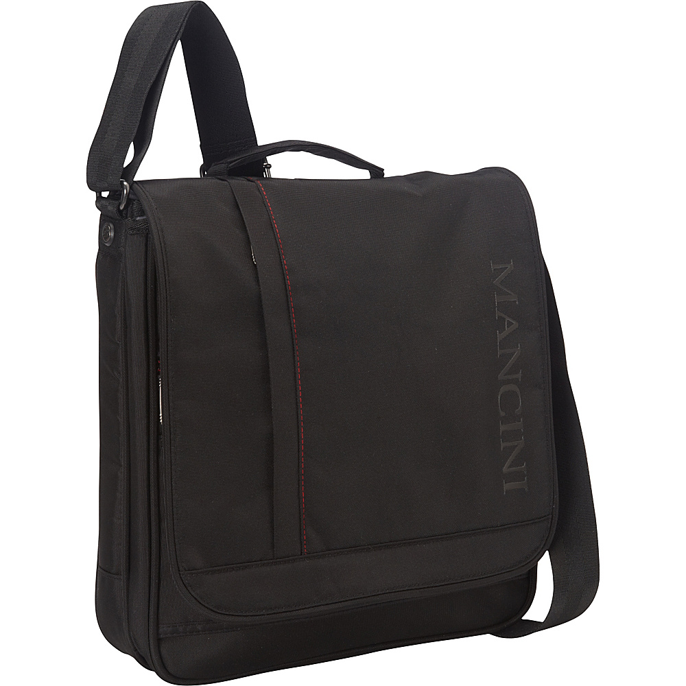 Mancini Leather Goods Messenger Style Unisex Bag for 10.1 Laptop Tablet with RFID Secure Pocket Black Mancini Leather Goods Messenger Bags