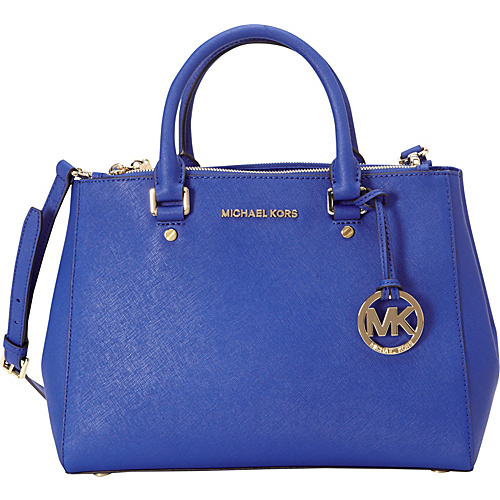 MICHAEL Michael Kors Sutton Medium Satchel Electric Blue - MICHAEL Michael Kors Designer Handbags
