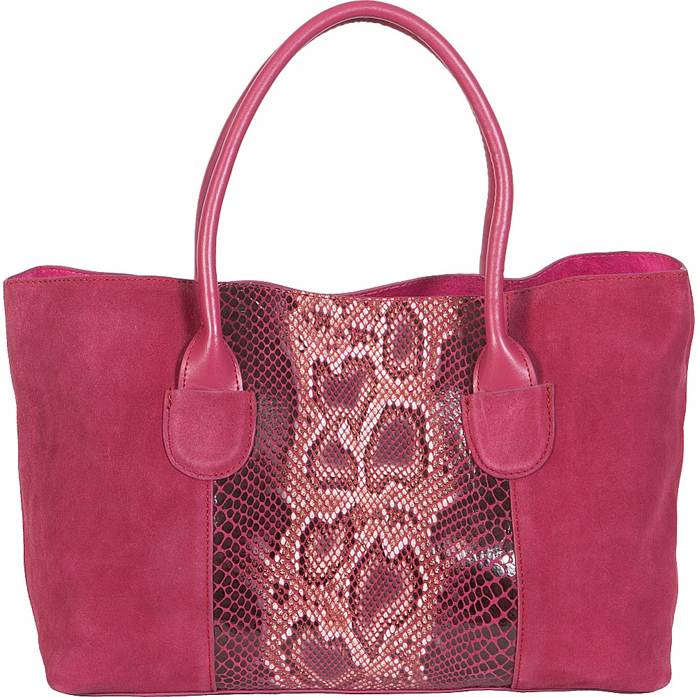 BUCO E W Suede Snake Tote Wild Orchid BUCO Leather Handbags