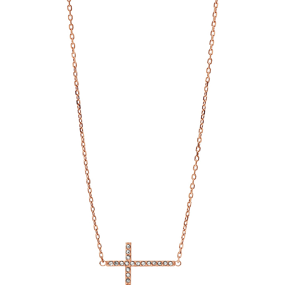 UPC 796483110540 product image for Fossil Cross Necklace Rose Gold/Turquois - Fossil Jewelry | upcitemdb.com