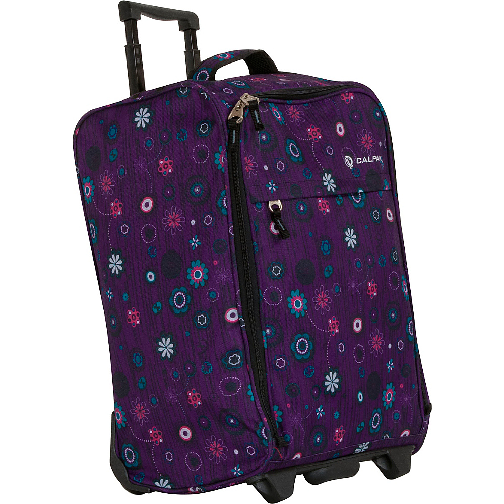 CalPak Zorro Carry On Luggage Purple Floral CalPak Small Rolling Luggage