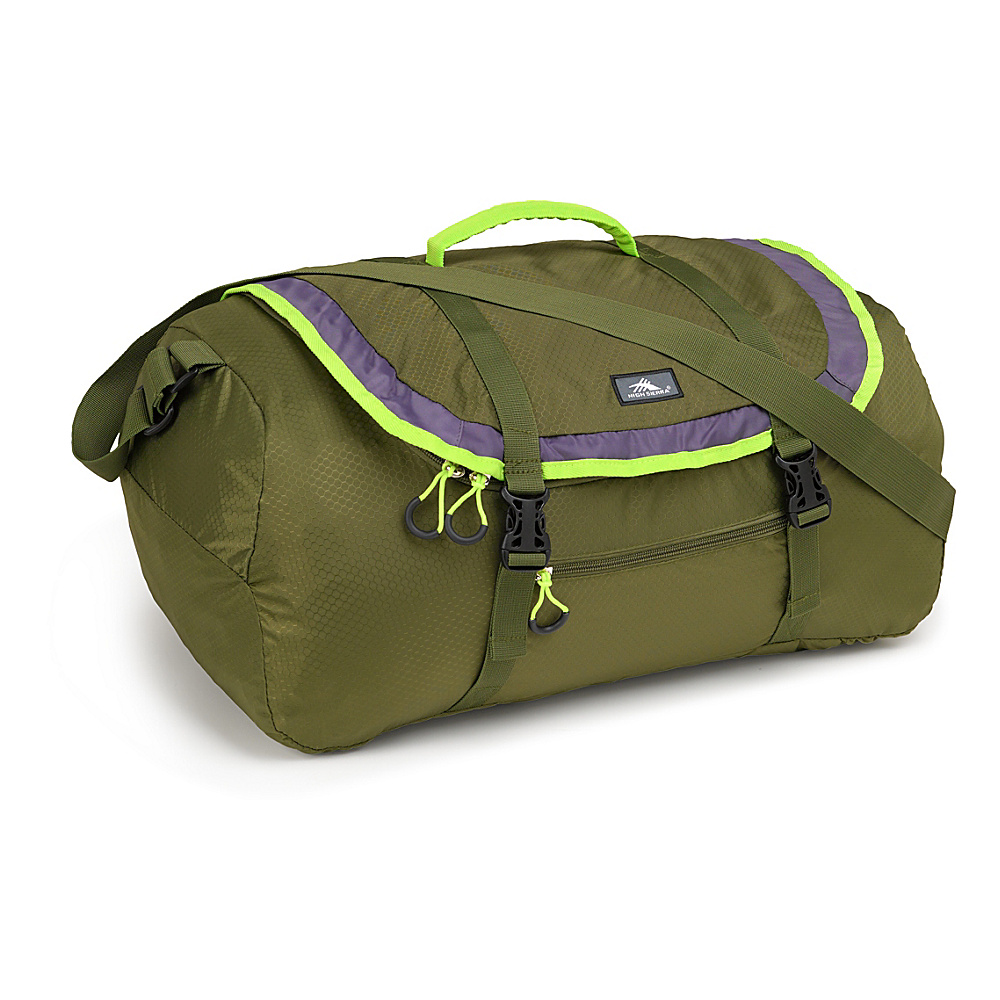 High Sierra 40L Packable Sport Duffel MOSS MERCURY CHARTREUSE High Sierra Lightweight packable expandable bags