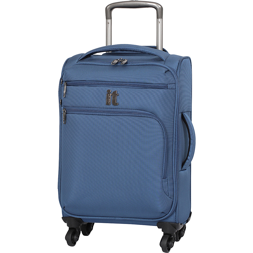 it luggage MegaLite Luggage Collection 21.9 inch Carry On Spinner eBags Exclusive Blue Ashes it luggage Softside Carry On