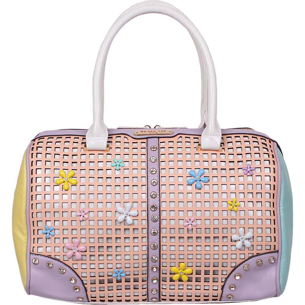 Nicole Lee Selina Floral Pastel Boston Bag Peach Nicole Lee Manmade Handbags