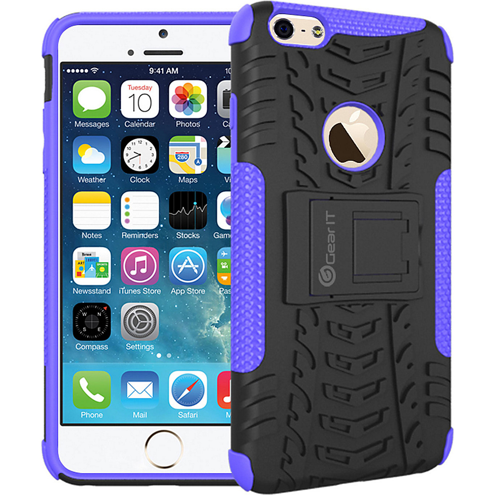 rooCASE Heavy Duty Armor Hybrid Rugged Stand Case for iPhone 6 6s Plus 5.5 inch Purple rooCASE Electronic Cases