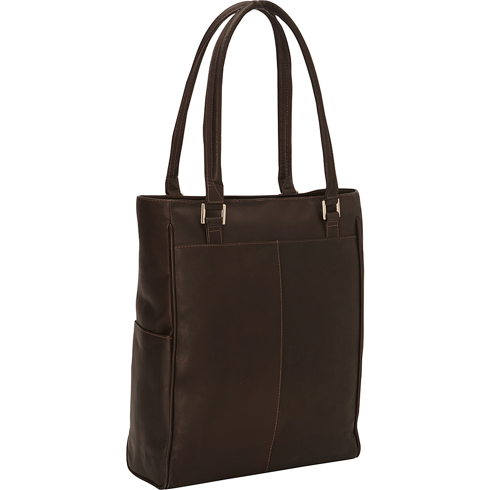 Piel Vertical Laptop Tote Chocolate Piel Non Wheeled Business Cases