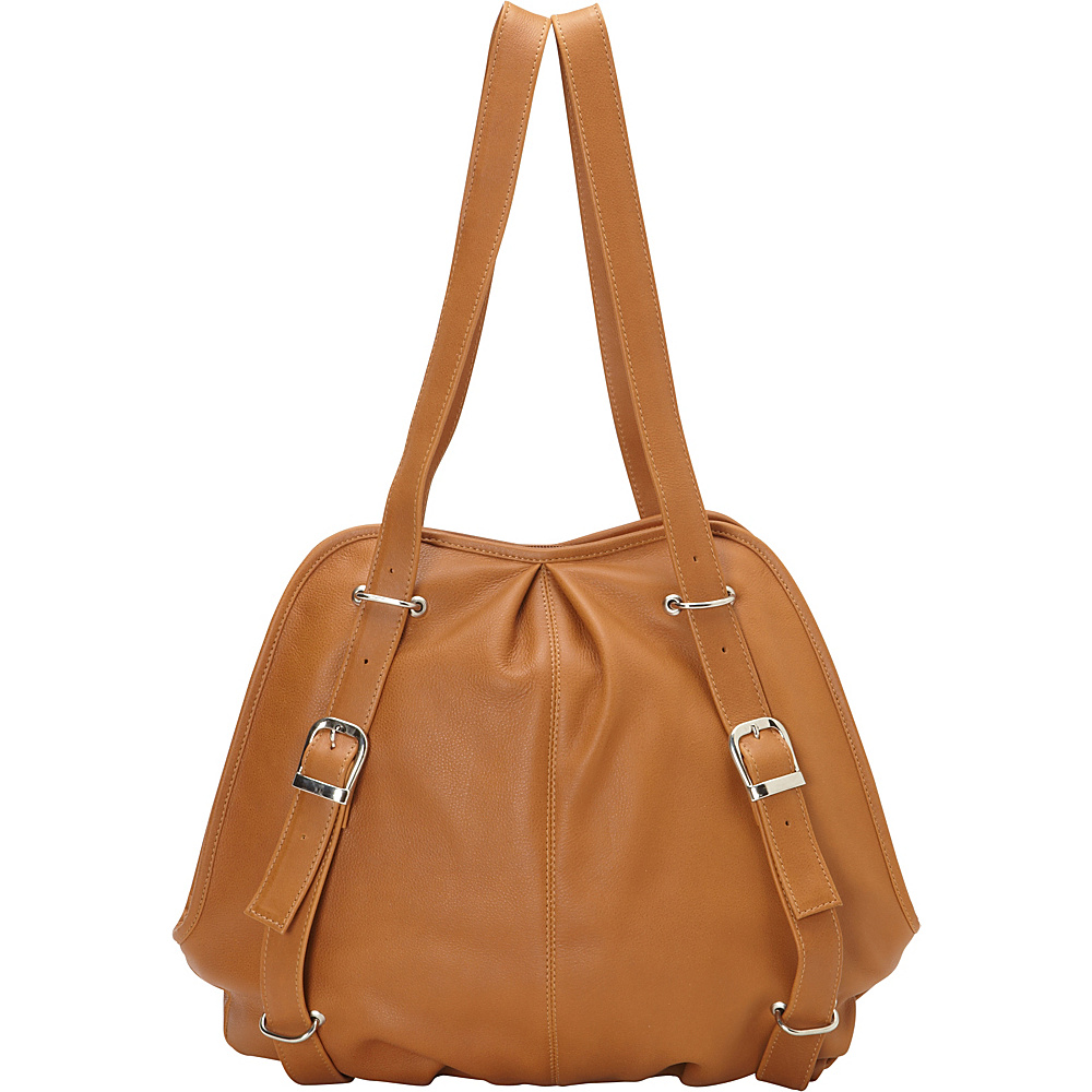 Piel Convertible Buckle Backpack Shoulder Bag Honey Piel Leather Handbags