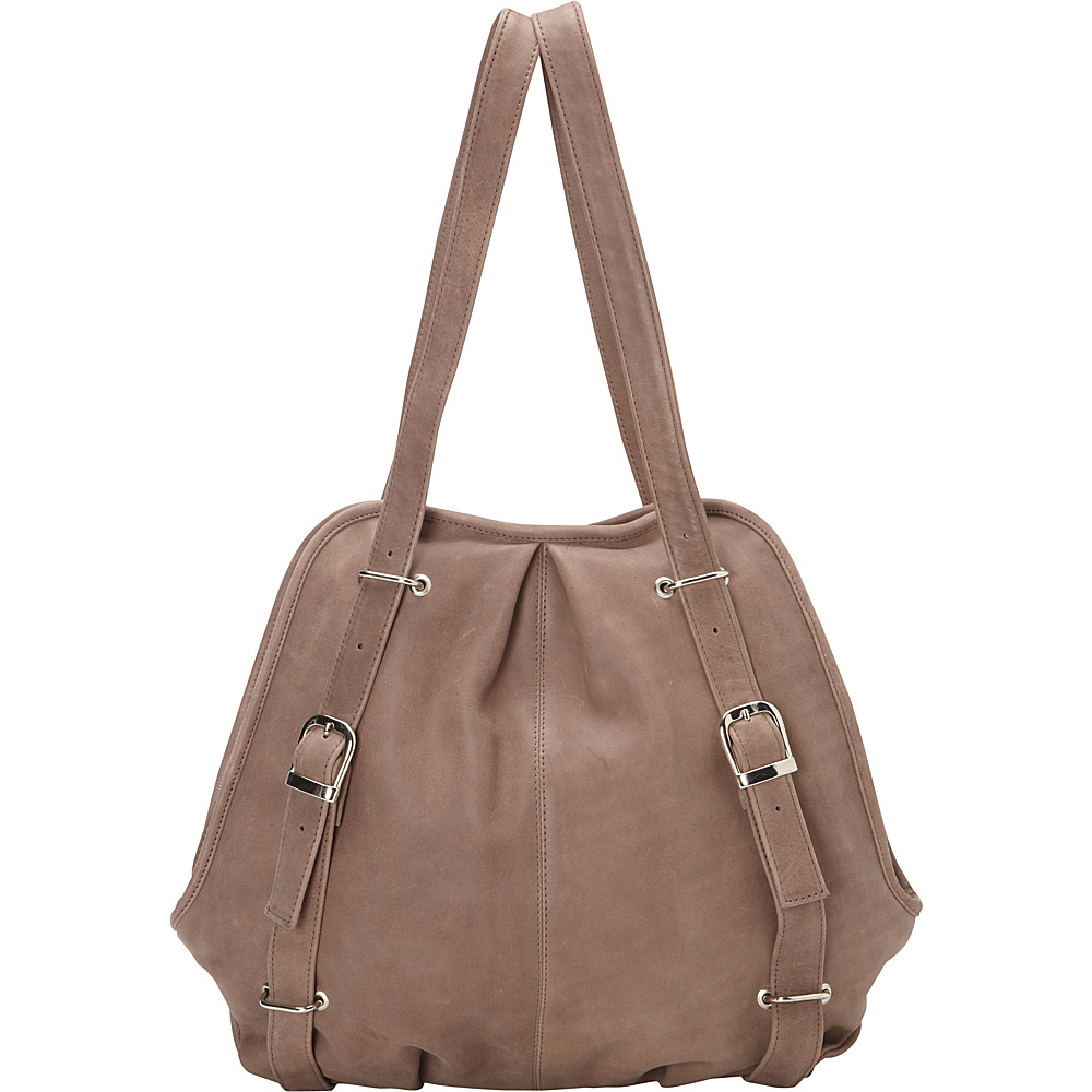 Piel Convertible Buckle Backpack Shoulder Bag Toffee Piel Leather Handbags
