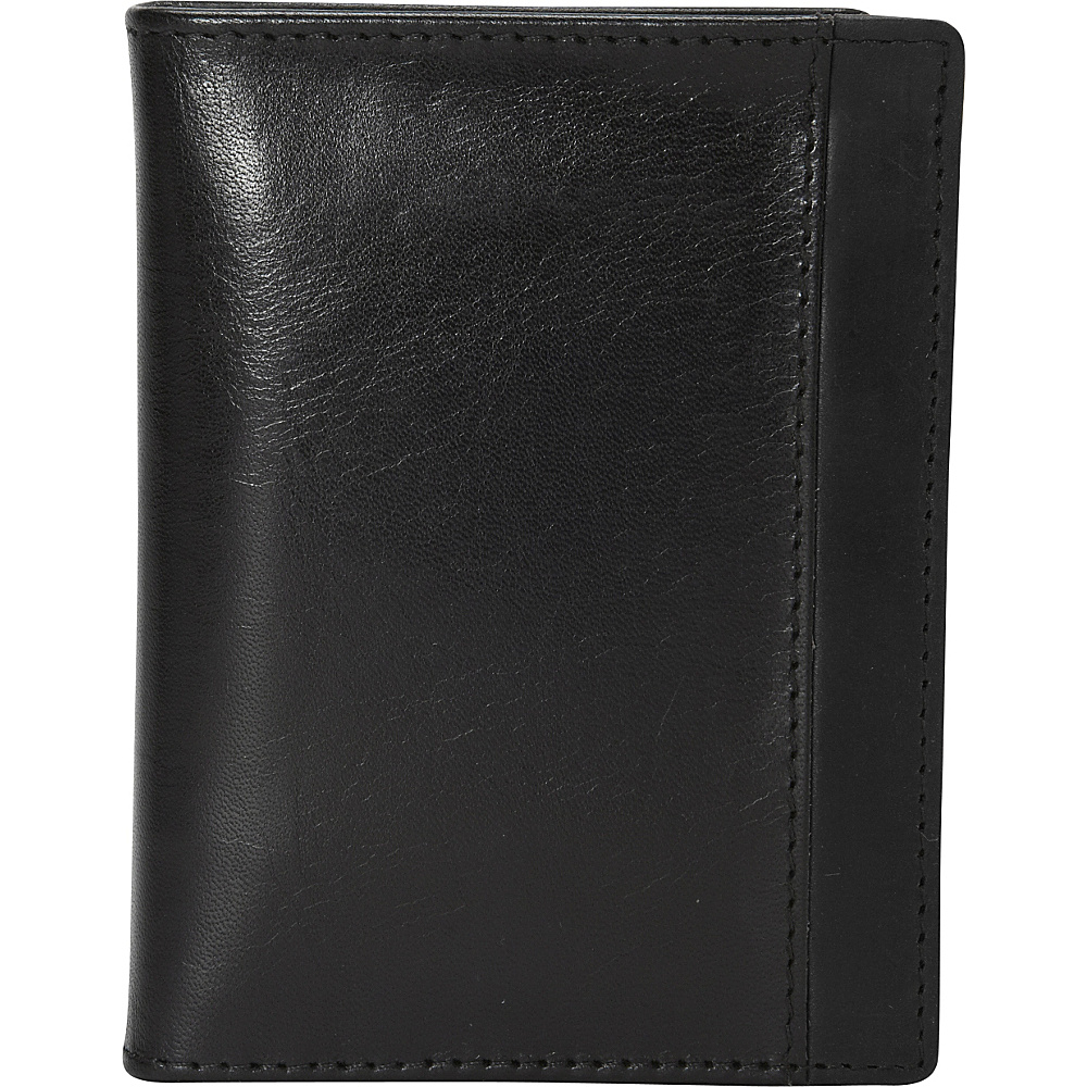 Mancini Leather Goods Mens RFID Unique Vertical Wing Wallet Black Mancini Leather Goods Men s Wallets