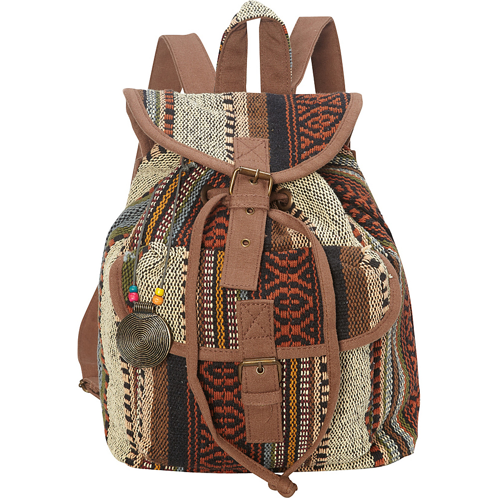 Sun N Sand Sandsation Backpack Tan Multi Sun N Sand Fabric Handbags