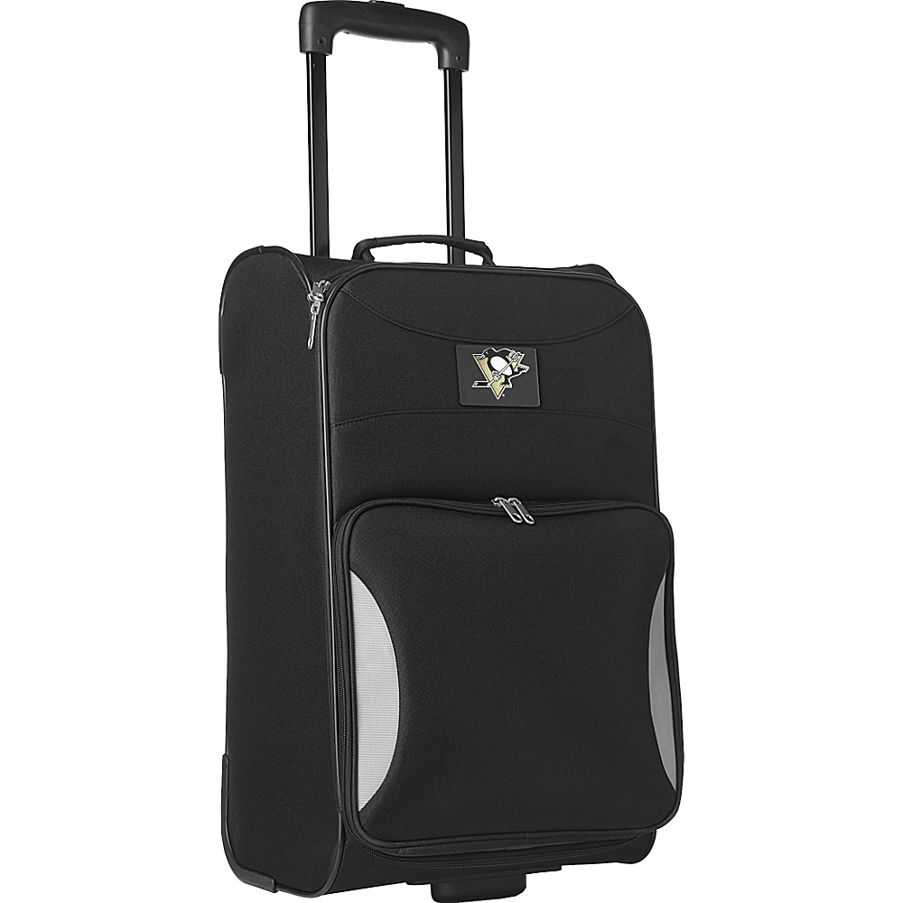 Denco Sports Luggage NHL 21 Steadfast Upright Carry on Pittsburgh Penguins Denco Sports Luggage Small Rolling Luggage