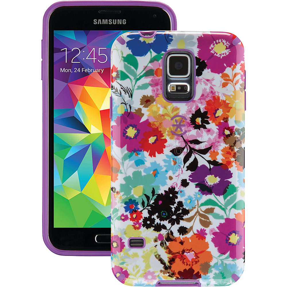 Speck Samsung Galaxy S5 Candyshell Inked Case Bold Blossoms White Revolution Purple Speck Electronic Cases