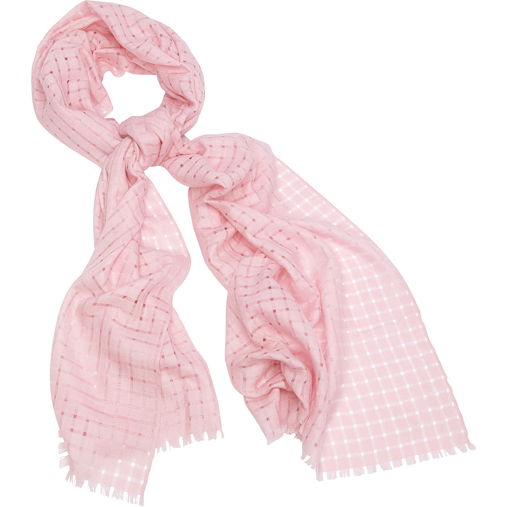 Kinross Cashmere Solid Check Scarf Shell Kinross Cashmere Hats Gloves Scarves