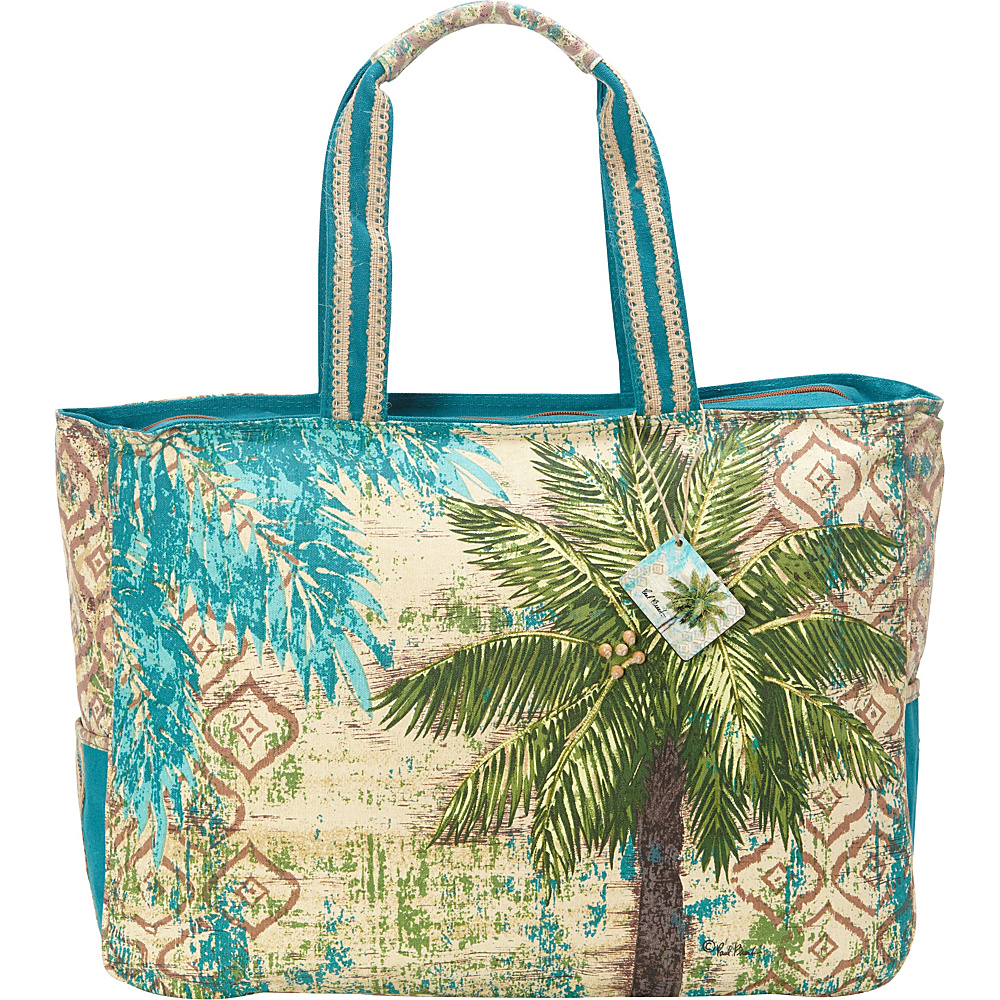 Sun N Sand Aqua Escape Tote Green Sun N Sand Fabric Handbags