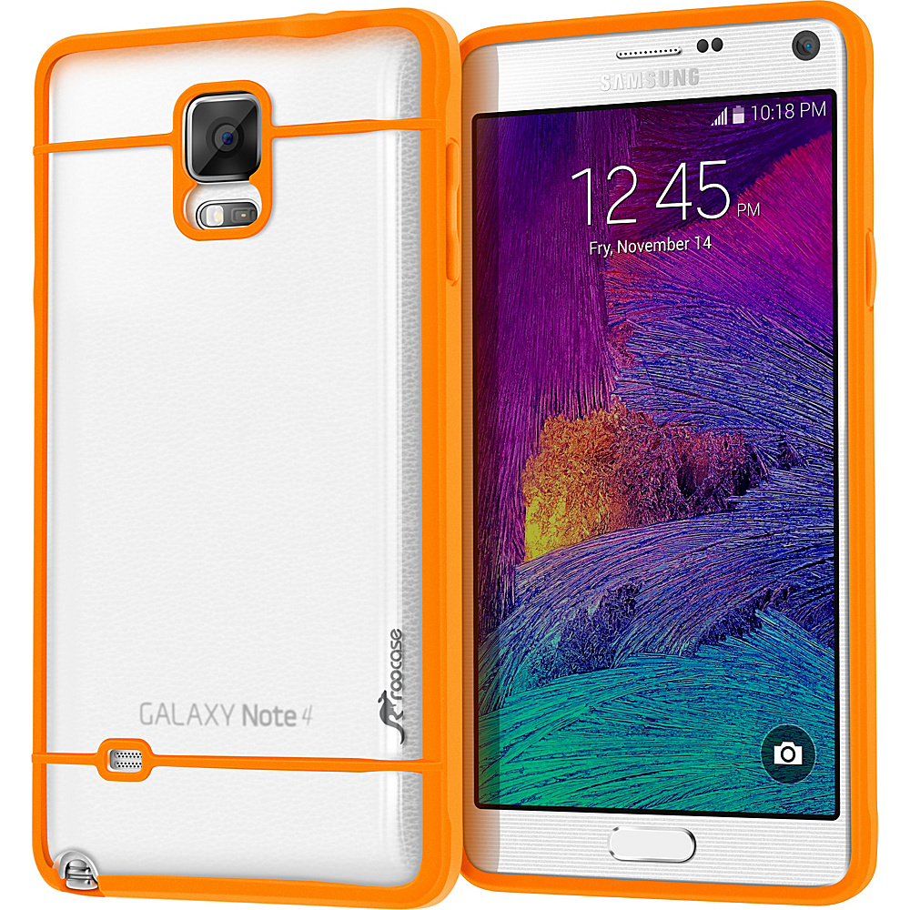 rooCASE Fuse Hybrid Frost PC TPU Case Cover for Galaxy Note 4 Orange rooCASE Electronic Cases