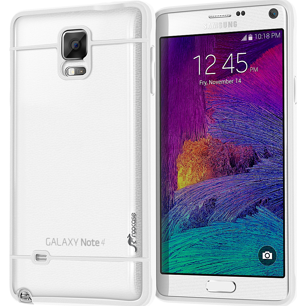 rooCASE Fuse Hybrid Frost PC TPU Case Cover for Galaxy Note 4 White rooCASE Personal Electronic Cases