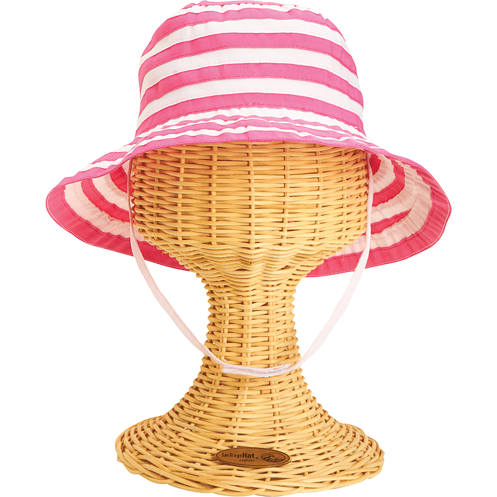 San Diego Hat Kids Ribbon Bucket Hat with Chin Strap Pink San Diego Hat Hats Gloves Scarves