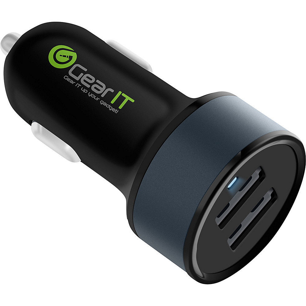 GearIt GearIt Dual Port Rapid USB Car Charger for Apple Android 4.4A Black GearIt Car Travel