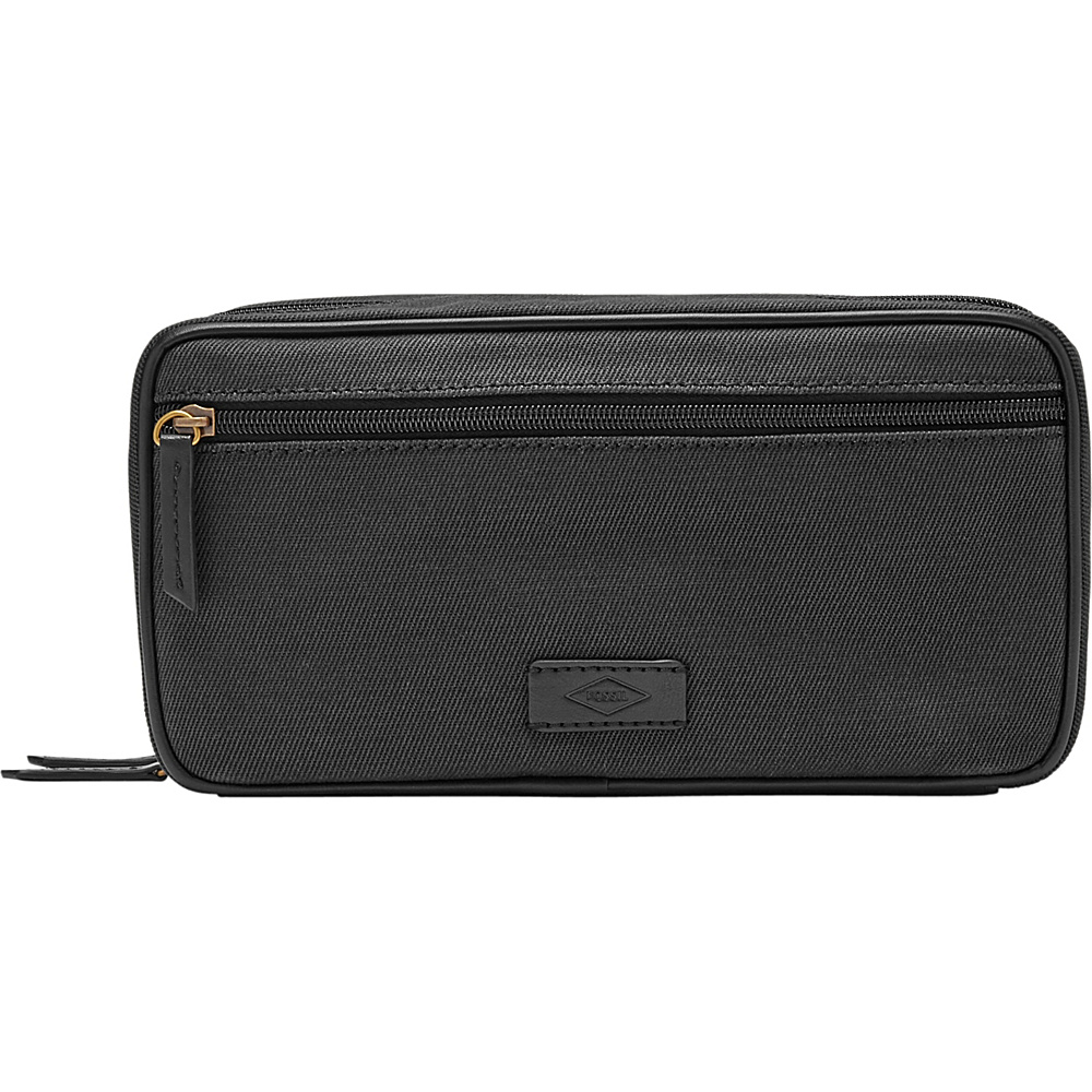 Fossil Double Zip Shave Kit Black Fossil Toiletry Kits