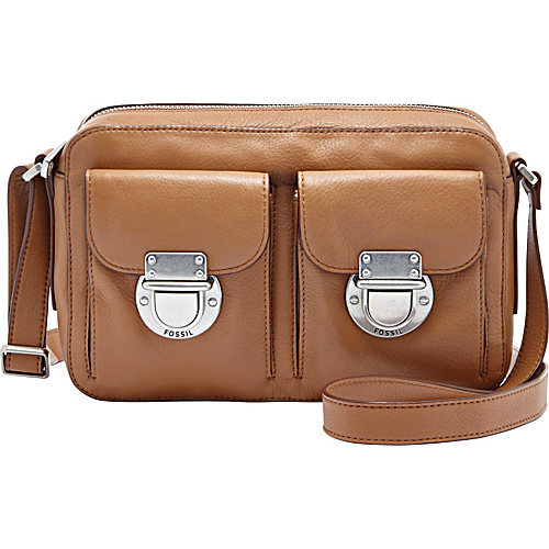 Fossil Riley Top Zip Camel - Fossil Leather Handbags