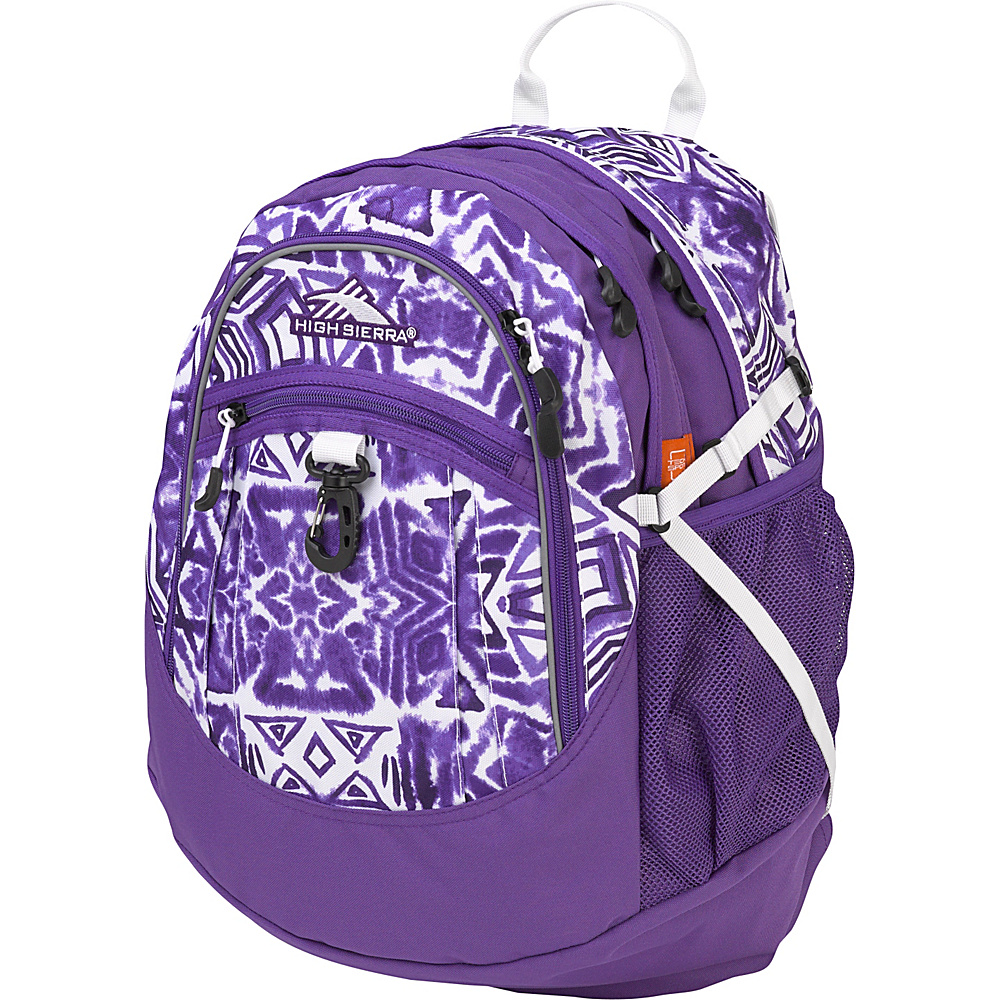 High Sierra Fat Boy Backpack Shibori Deep Purple White High Sierra Everyday Backpacks