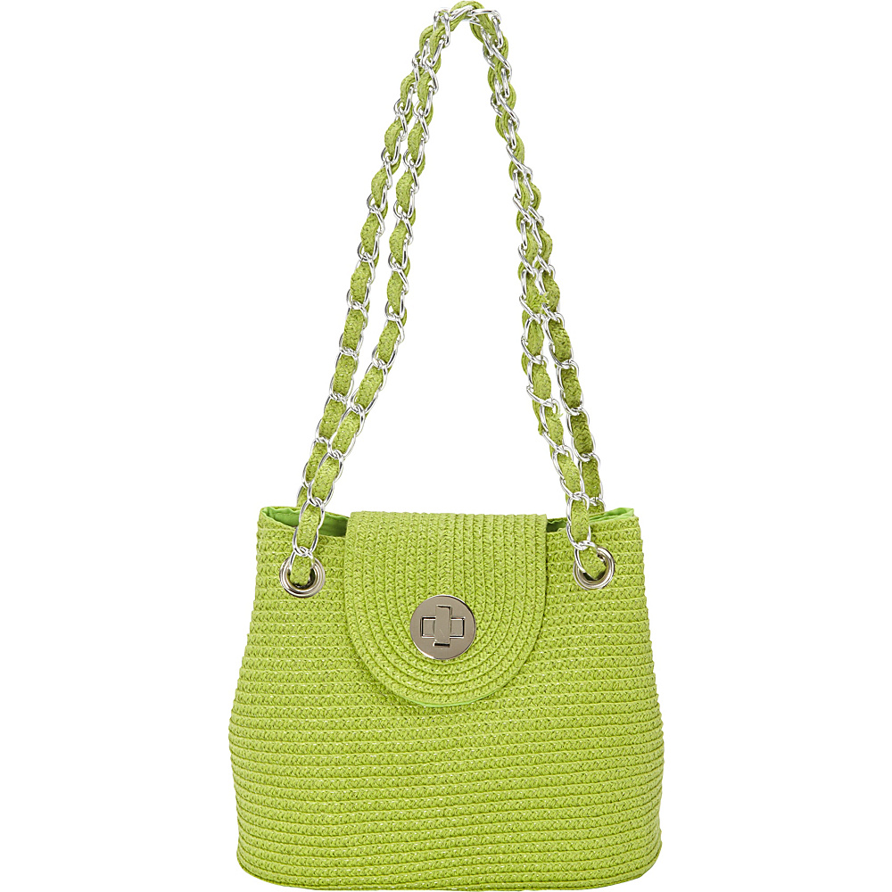 Magid Solid Paper Straw Mini Shoulder Bag Lime Magid Straw Handbags
