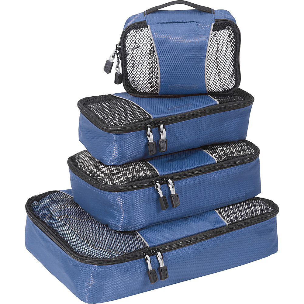 eBags Packing Cubes 4pc Small Med Set Denim eBags Packing Aids