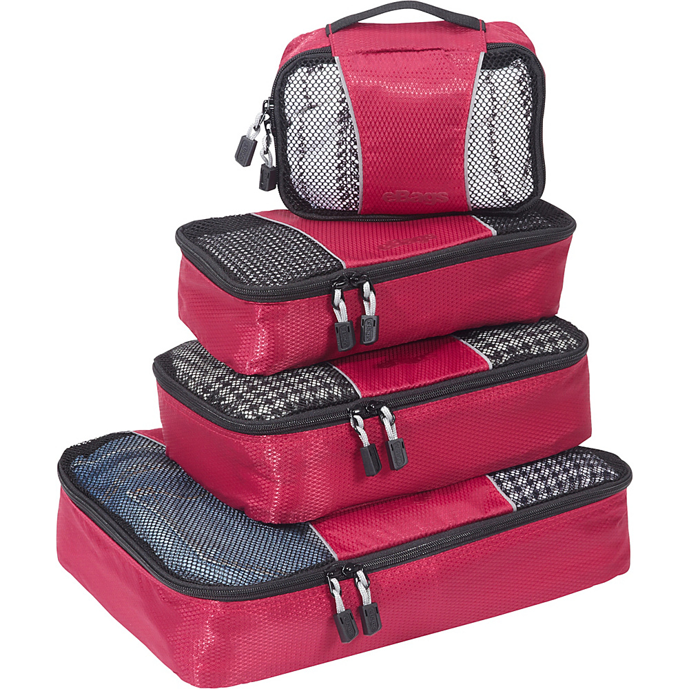 eBags Packing Cubes 4pc Small Med Set Raspberry eBags Packing Aids