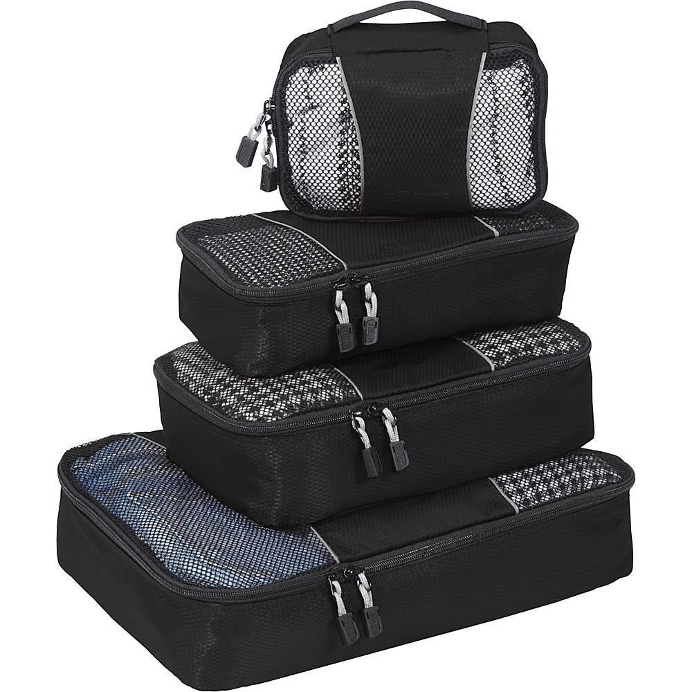 eBags Packing Cubes 4pc Small Med Set Black eBags Travel Organizers