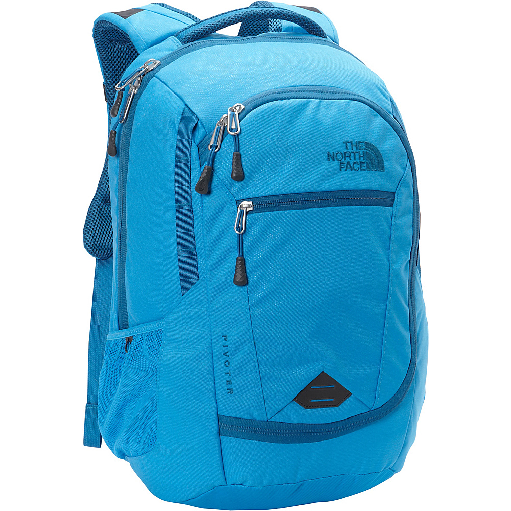 The North Face Pivoter Laptop Backpack Blue Aster Emboss Banff Blue The North Face Business Laptop Backpacks