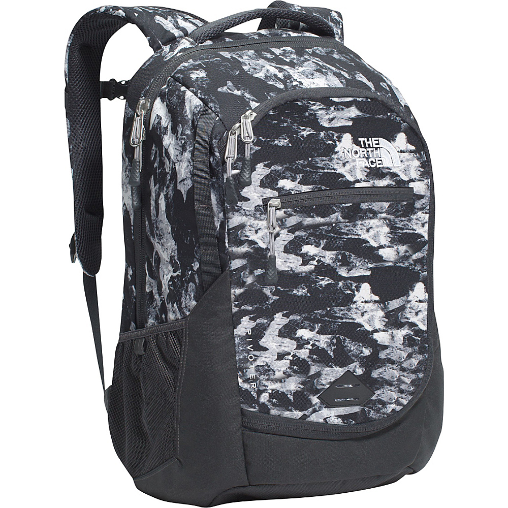 The North Face Pivoter Laptop Backpack Mtn Camo Print Metallic Silver The North Face Laptop Backpacks