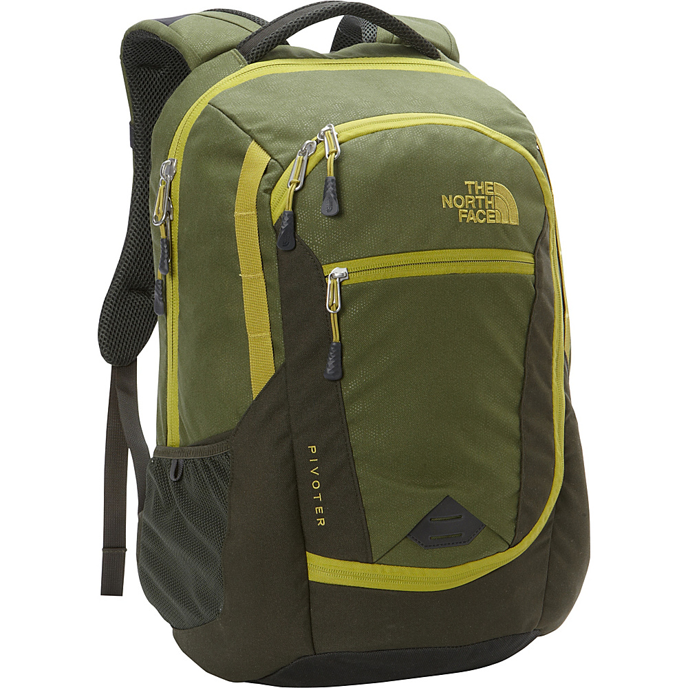 The North Face Pivoter Laptop Backpack Terrarium Green Emboss Lemongrass Green The North Face Laptop Backpacks