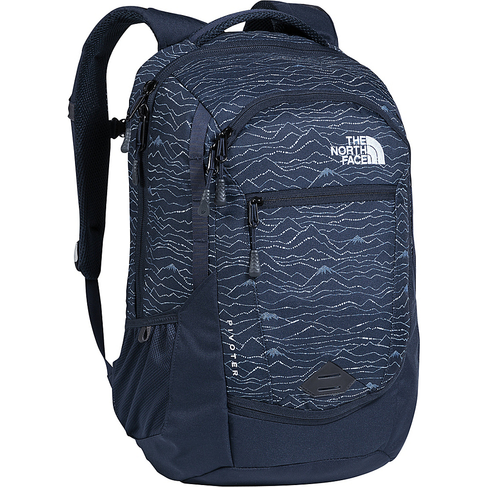 The North Face Pivoter Laptop Backpack Urban Navy Lineland Print Urban Navy The North Face Business Laptop Backpacks