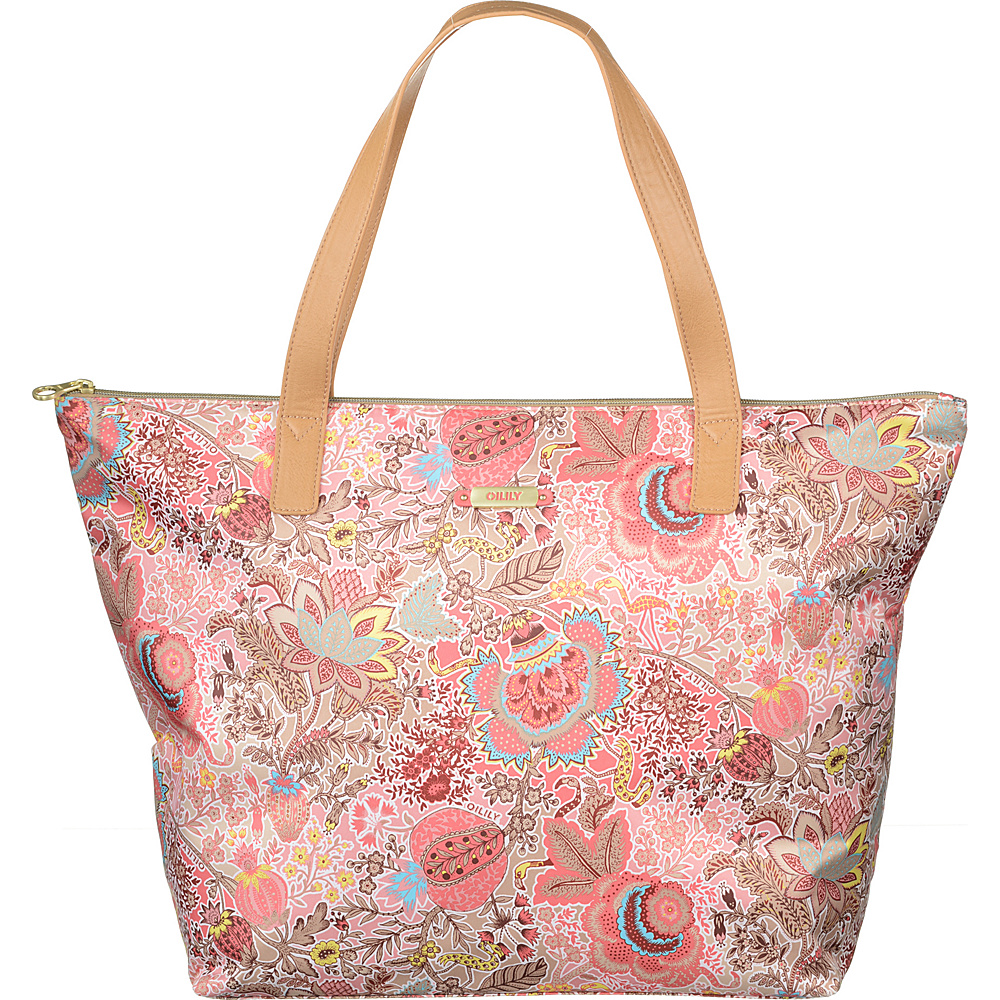 Oilily Botanical Garden Beach Shopper Coral Oilily Fabric Handbags