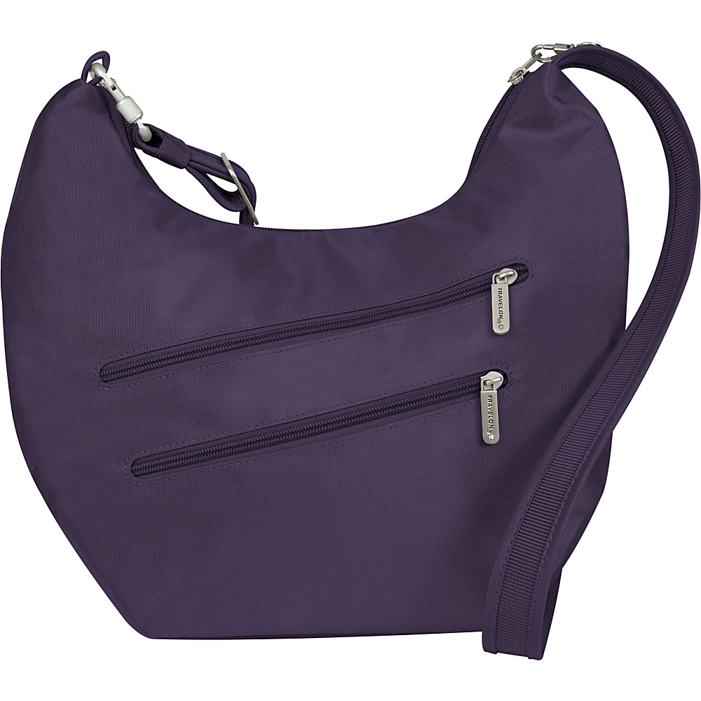Travelon Anti Theft Classic Bucket Hobo Purple Gray Travelon Fabric Handbags