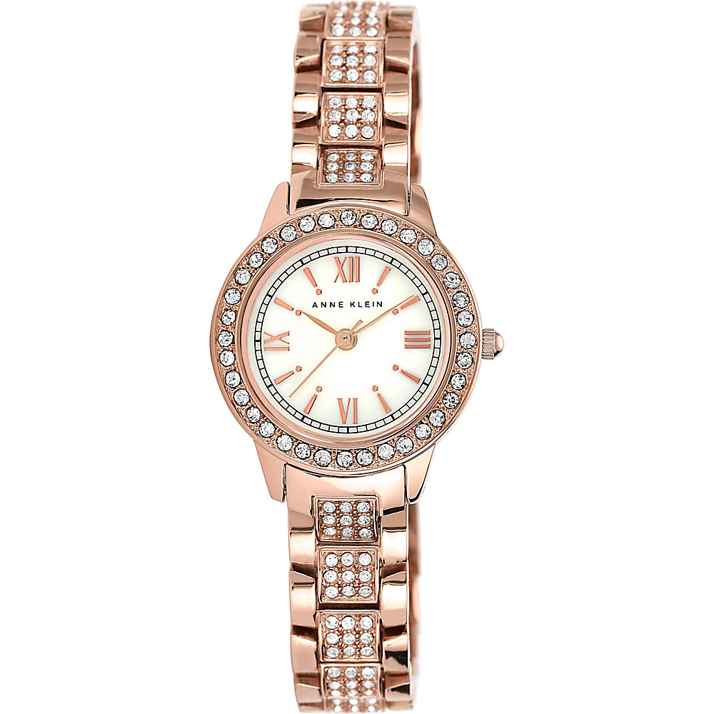Anne Klein Watches Swarovski Crystal Accented Rose Gold Tone Bracelet Watch Rose Gold Anne Klein Watches Watches
