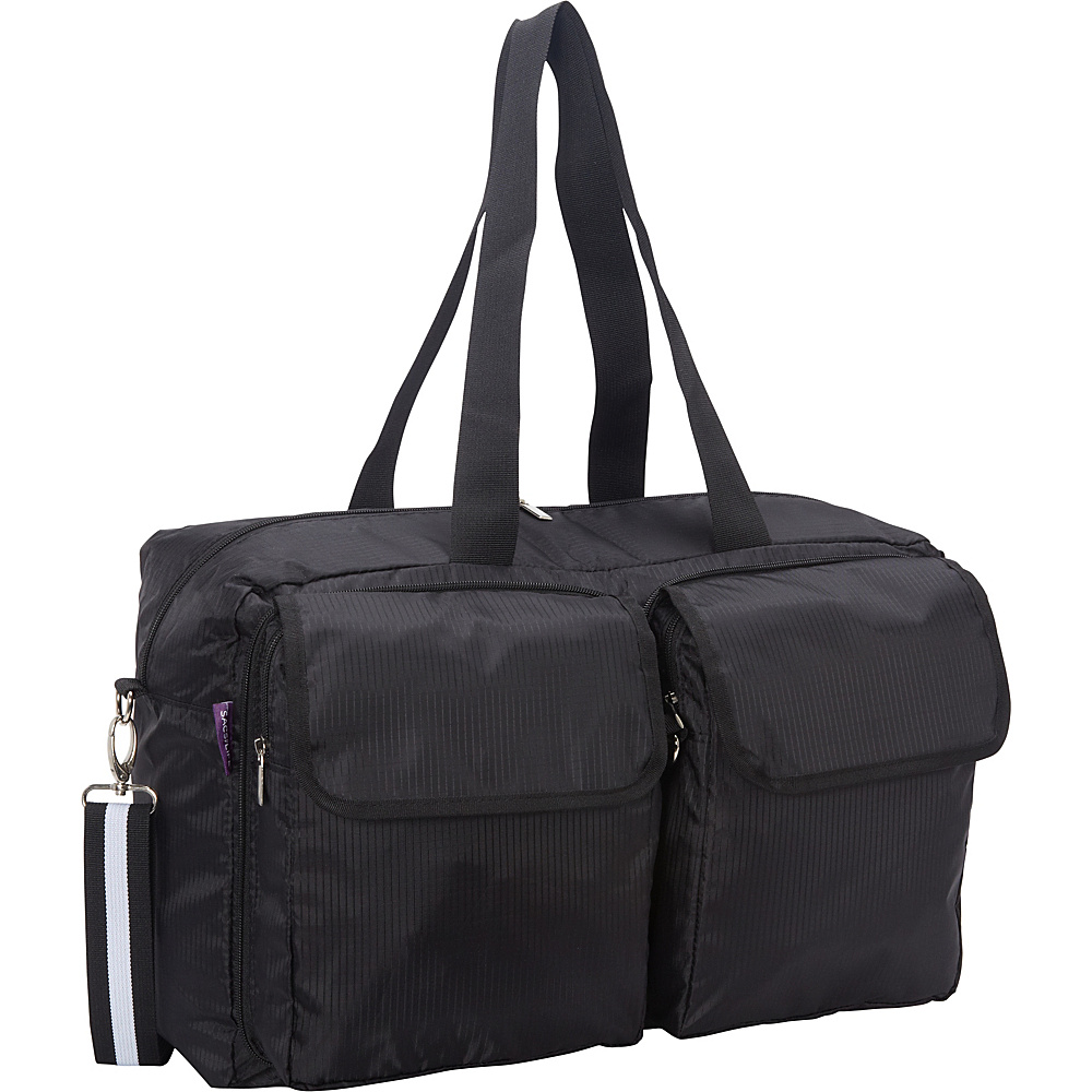 Sacs Collection by Annette Ferber Double Pocket Duffle Canvas Black Sacs Collection by Annette Ferber Travel Duffels